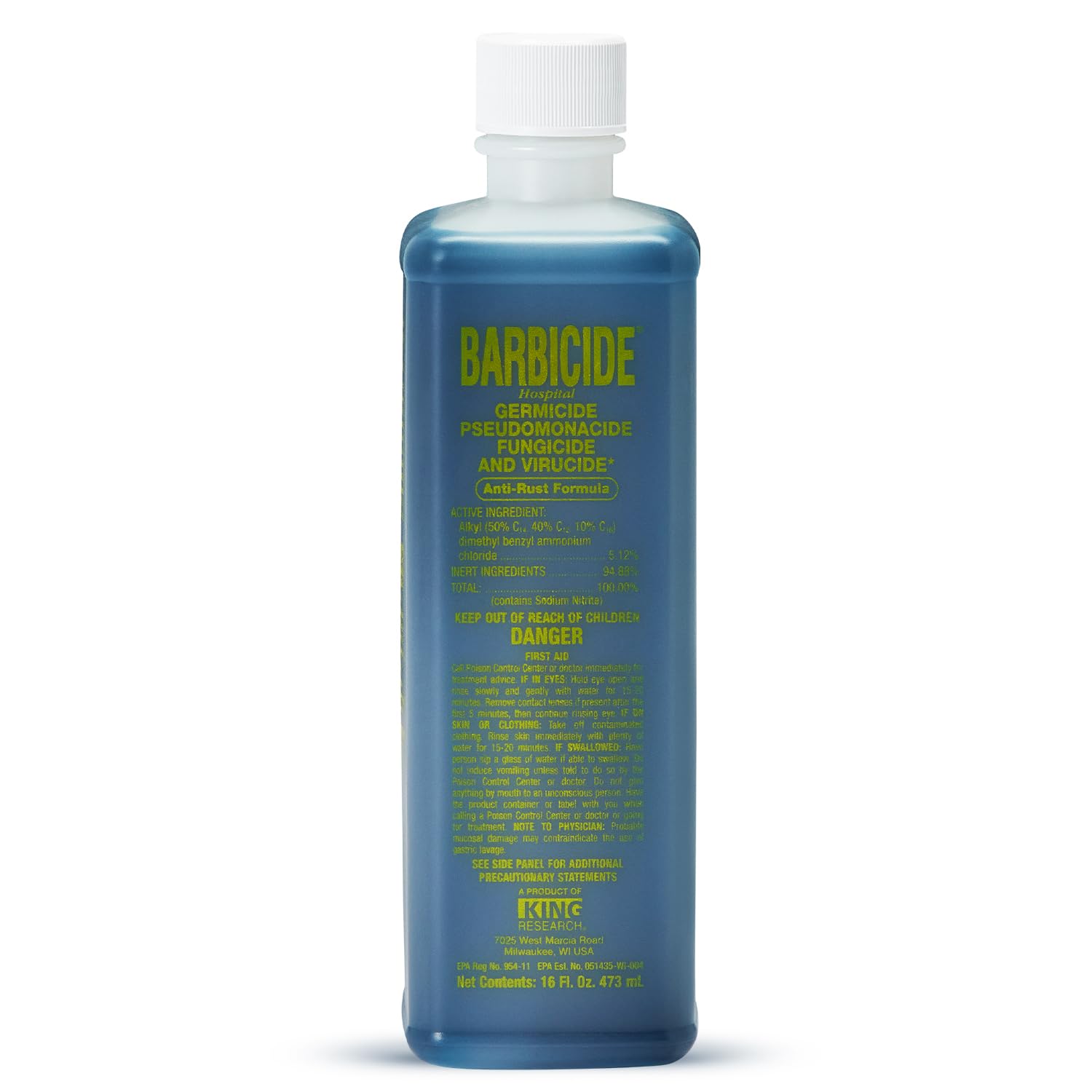White Smoke BARBICIDE Disinfectant Concentrate – Pint (16 Fl Oz) | EPA-Registered, Hospital-Grade Germicide for Salons & Barbershops | Anti-Rust Solution for Shears, Combs & Professional Tools