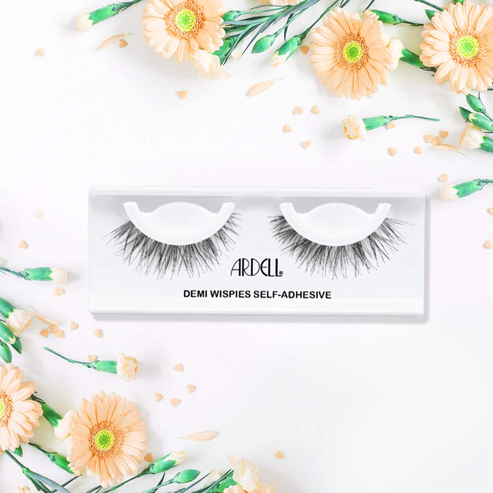 White Smoke Ardell Self Adhesive False Eyelashes Demi Wispies - Reusable, Lightweight, Natural Look Lashes, No Glue Needed, 4 Pack