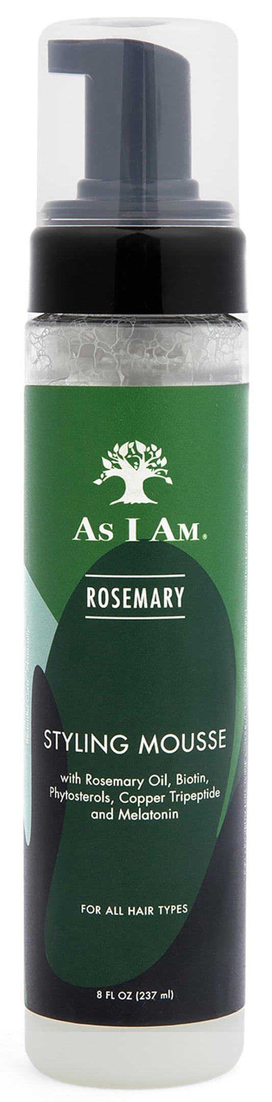 White Smoke As I Am Rosemary Styling Mousse 8 Fl Oz (237 ml) - with Biotin & Saw Palmetto