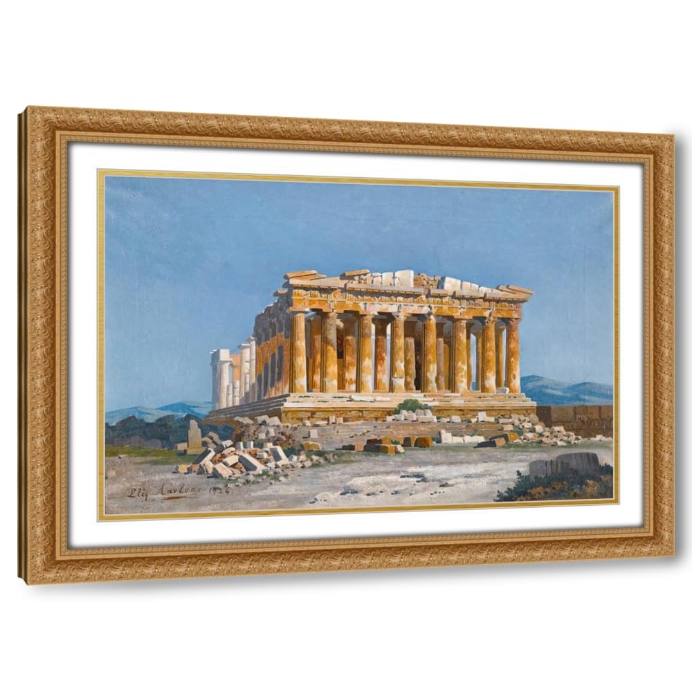 Cornflower Blue ArtDirect The Acropolis (1924) Custom Framed Art Print Giclee Print or Canvas Options with Various Sizes and Customization by Stephanos Lanza