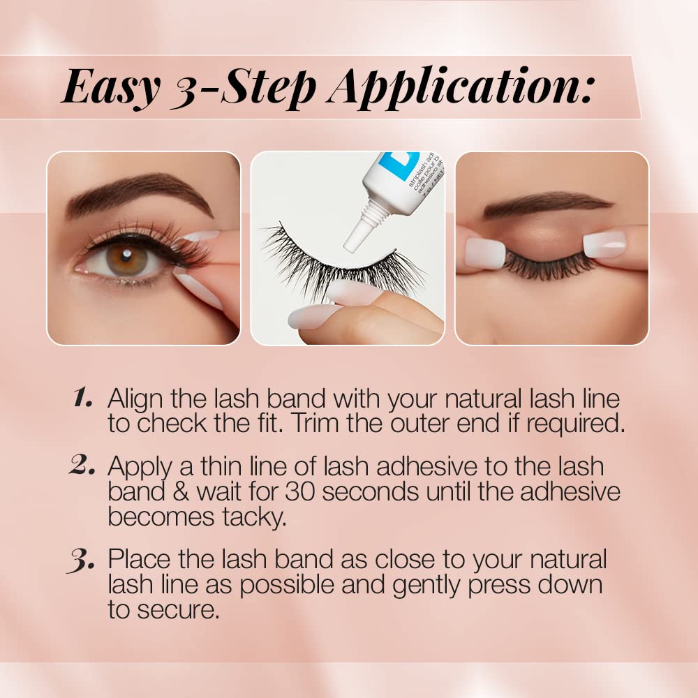 Wheat Ardell Naked Lashes 425, 2 Pairs, with 1g Duo Pipette Clear-White Adhesive, Subtle Volume & Length, 1 Set