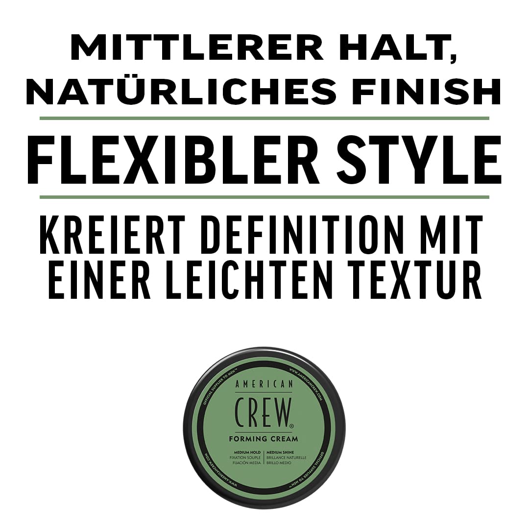 White Smoke American Crew Men's Hair Forming Cream (OLD VERSION), Like Hair Gel with Medium Hold & Medium Shine, 3 Oz (Pack of 1)