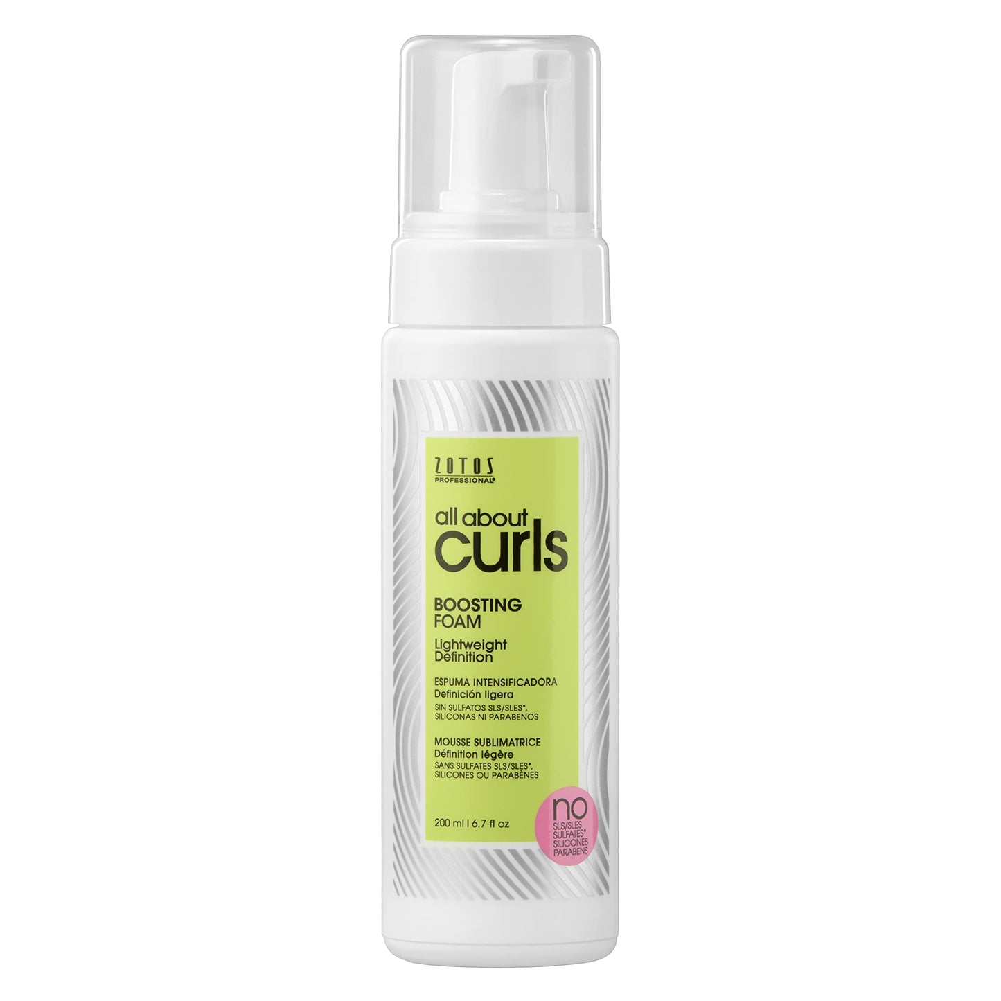 Light Gray All About Curls Boosting Foam | Lightweight Definition Hold | Curly Hair Products | Volumizing Extra Fullness & Body | All Curly Hair Types | Vegan & Cruelty Free | Sulfate Free | 6.7 Fl Oz