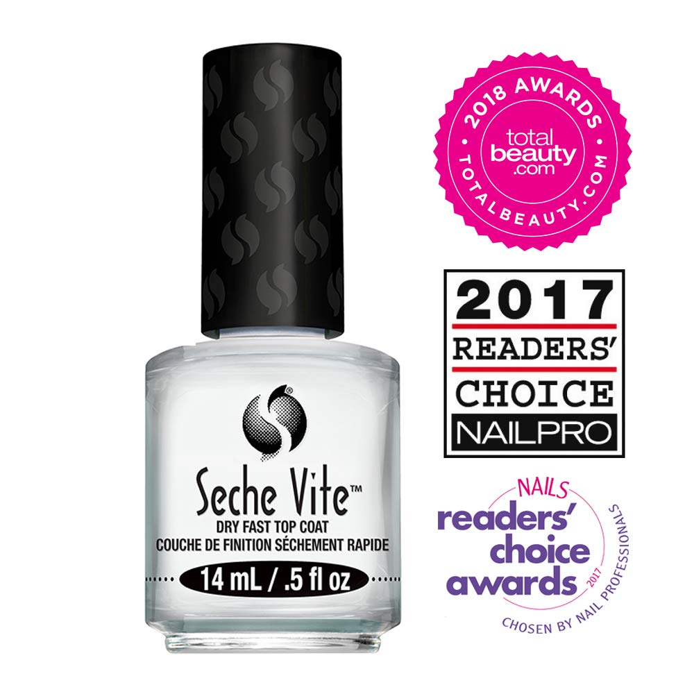 White Smoke Seche Vite Dry Fast Top Coat for Nail Polish and Manicure (2 pack, 0.5 fl oz)