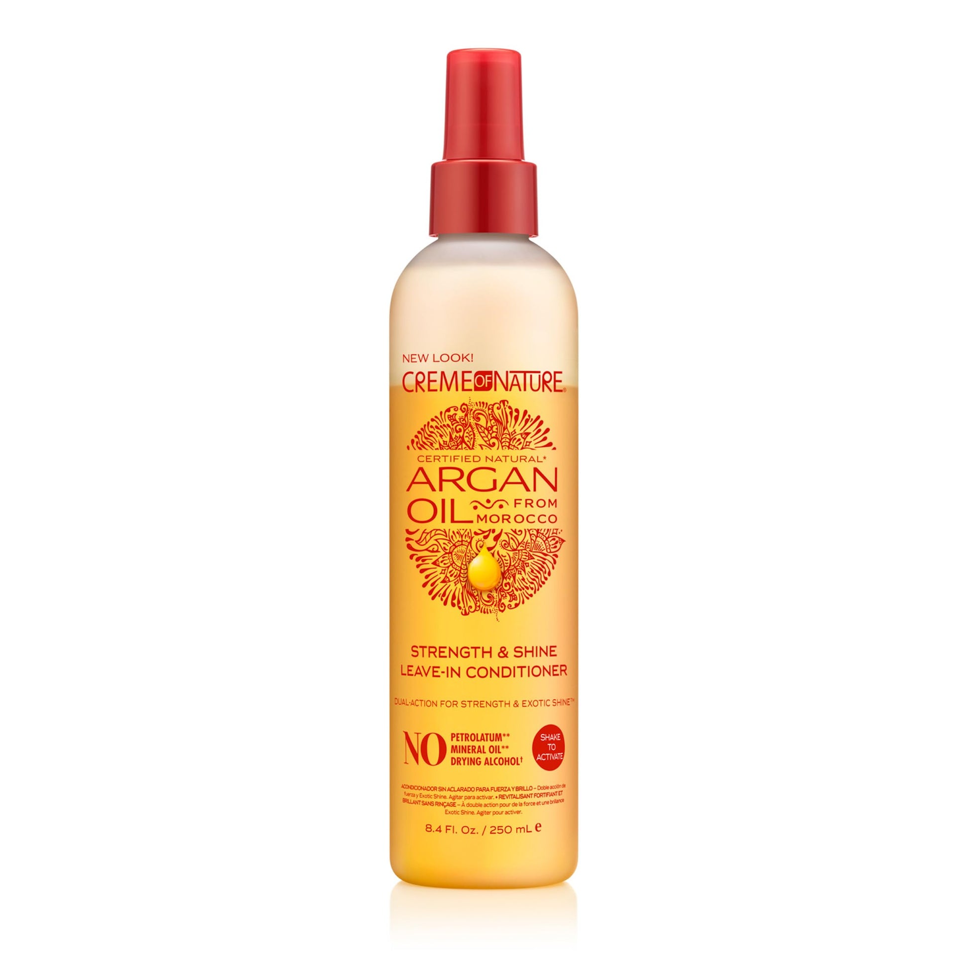White Smoke Creme of Nature Strength & Shine Leave-In Conditioner, Dual-Action Moisture & Protection, Infused with 100% Organic Argan Oil from Morocco, 8.45 fl oz