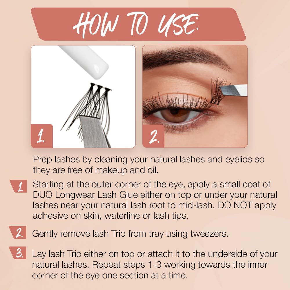 Light Gray Ardell Naked Lashes Trios Kit, 32 Trios, 1 pack
