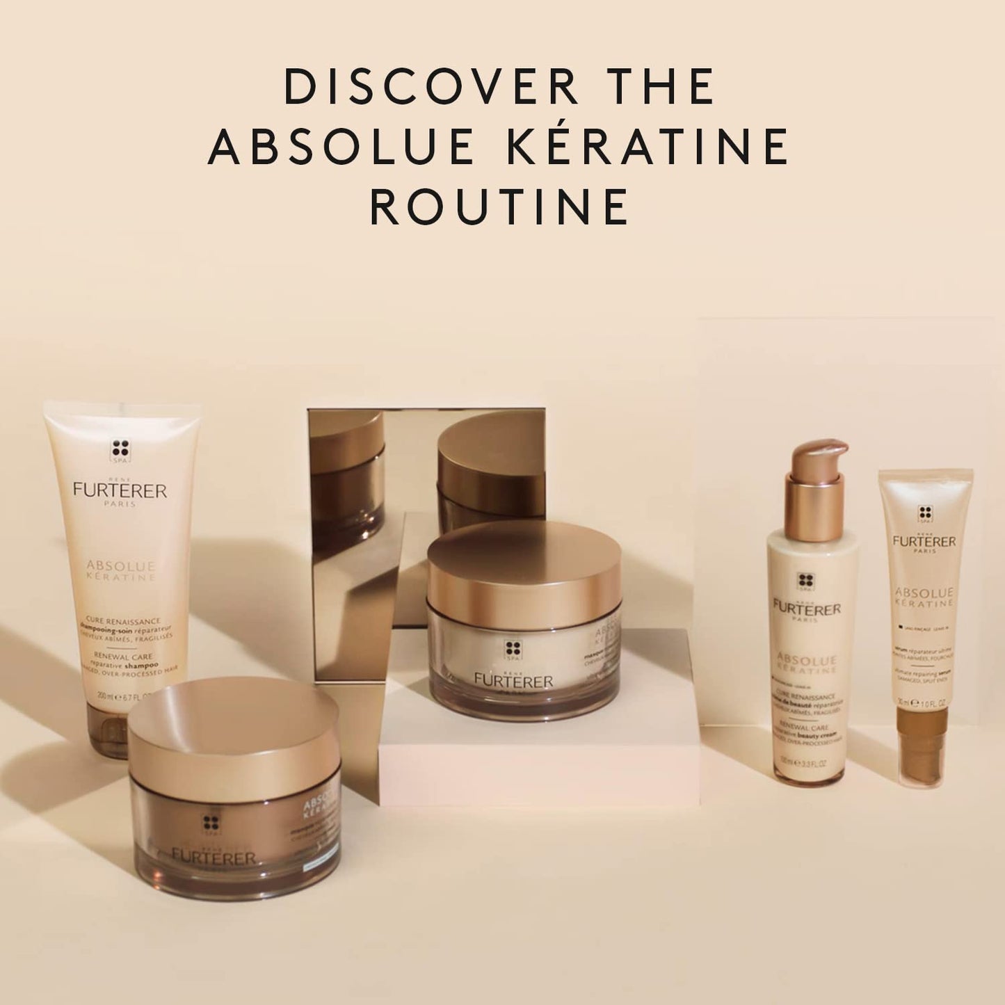 Light Gray Rene Furterer ABSOLUE KERATINE Ultimate Regenerating Mask - For Damaged, Over-Processed Thick Hair - Repair & Restore