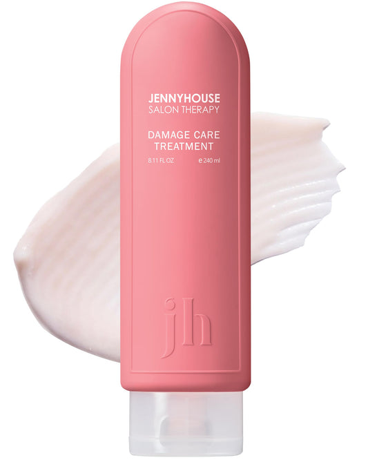 White Smoke JENNYHOUSE Salon Therapy Damage Care Treatment - Korean Beauty Conditioning Nourishing Hair Mask with Hydrolyzed Collage and Biotin - Floral Scent - for Dry Frizzy Damged Hair - 8.11 fl.oz
