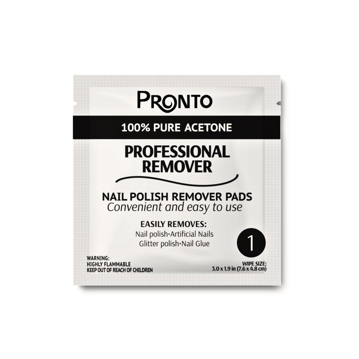 Lavender Pronto Nail Polish Remover Pads, 10 Pcs. Individually Wrapped Acetone Wipes, Pure Acetone Wipes Remover For Salon & Home - Quick Polish Nail Soak Pads