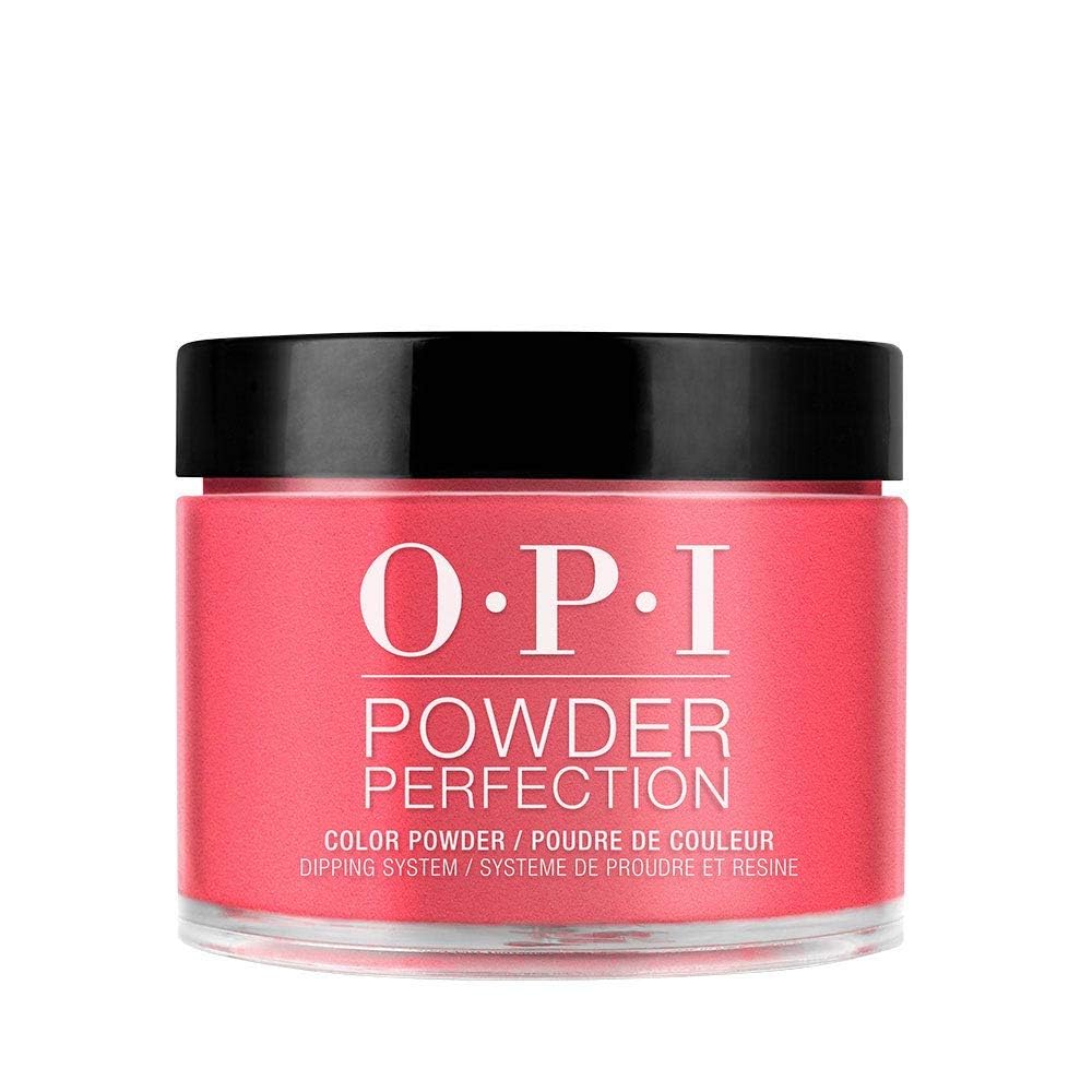 Black OPI Powder Perfection Big Apple Red | Opaque Bright Red Crème Nail Dipping Powder | Acrylic Alternative
