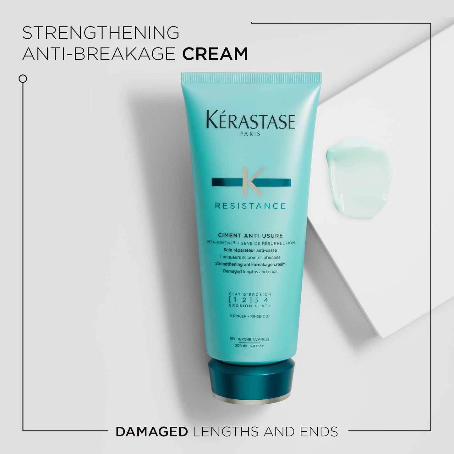 Lavender KERASTASE Resistance Ciment Anti-Usure Treatment - Restorative Anti-Breakage Cream, Strengthens Weak, Brittle, Damaged Hair, Softens and Enhances Shine