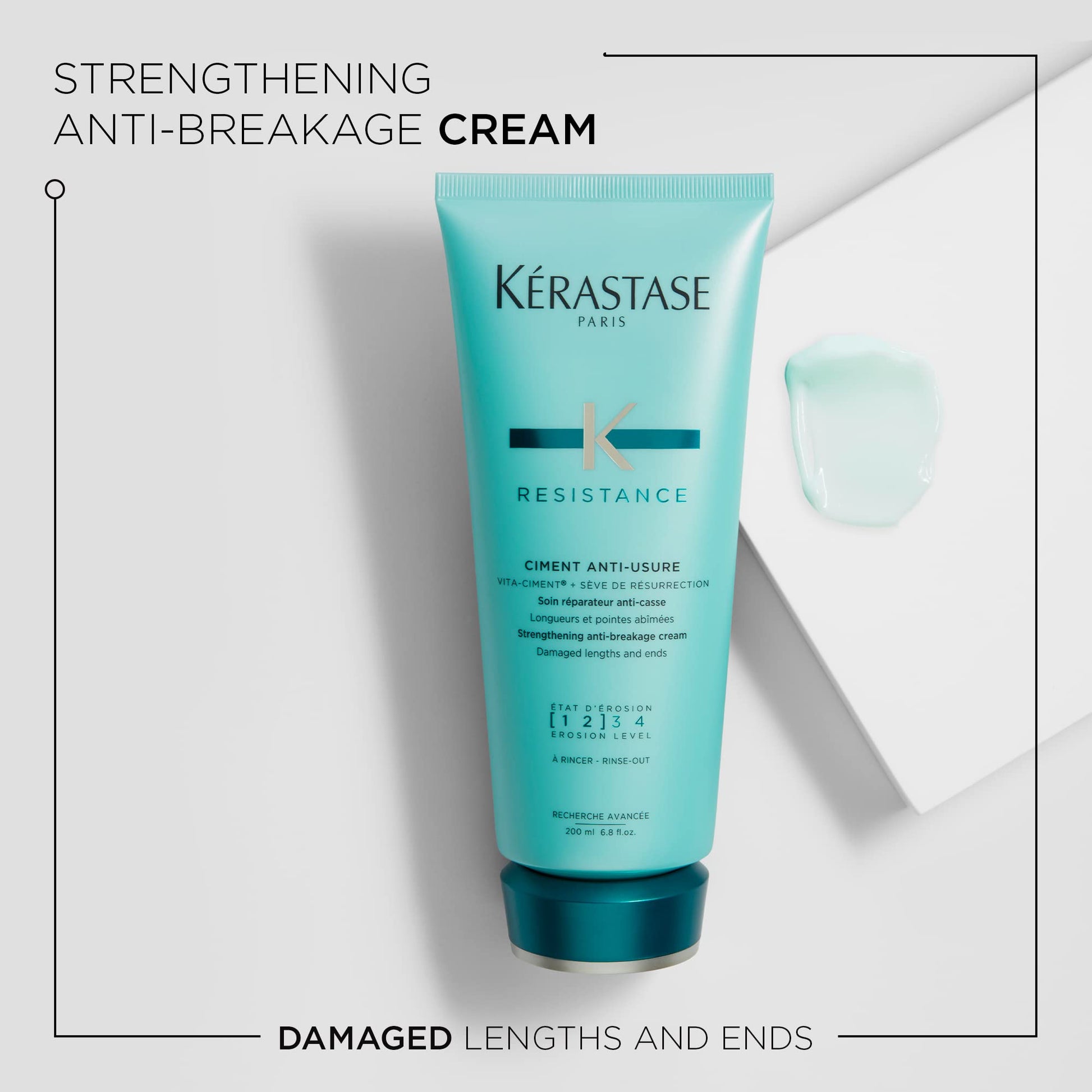 Lavender KERASTASE Resistance Ciment Anti-Usure Treatment - Restorative Anti-Breakage Cream, Strengthens Weak, Brittle, Damaged Hair, Softens and Enhances Shine