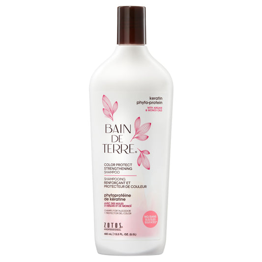 Lavender Bain de Terre Keratin Phyto-Protein Color Protect Strengthening Shampoo, Color-Safe Strengthening for Weak & Damaged Hair, Sulfate-Free, Paraben-Free, 13.5 Fl Oz