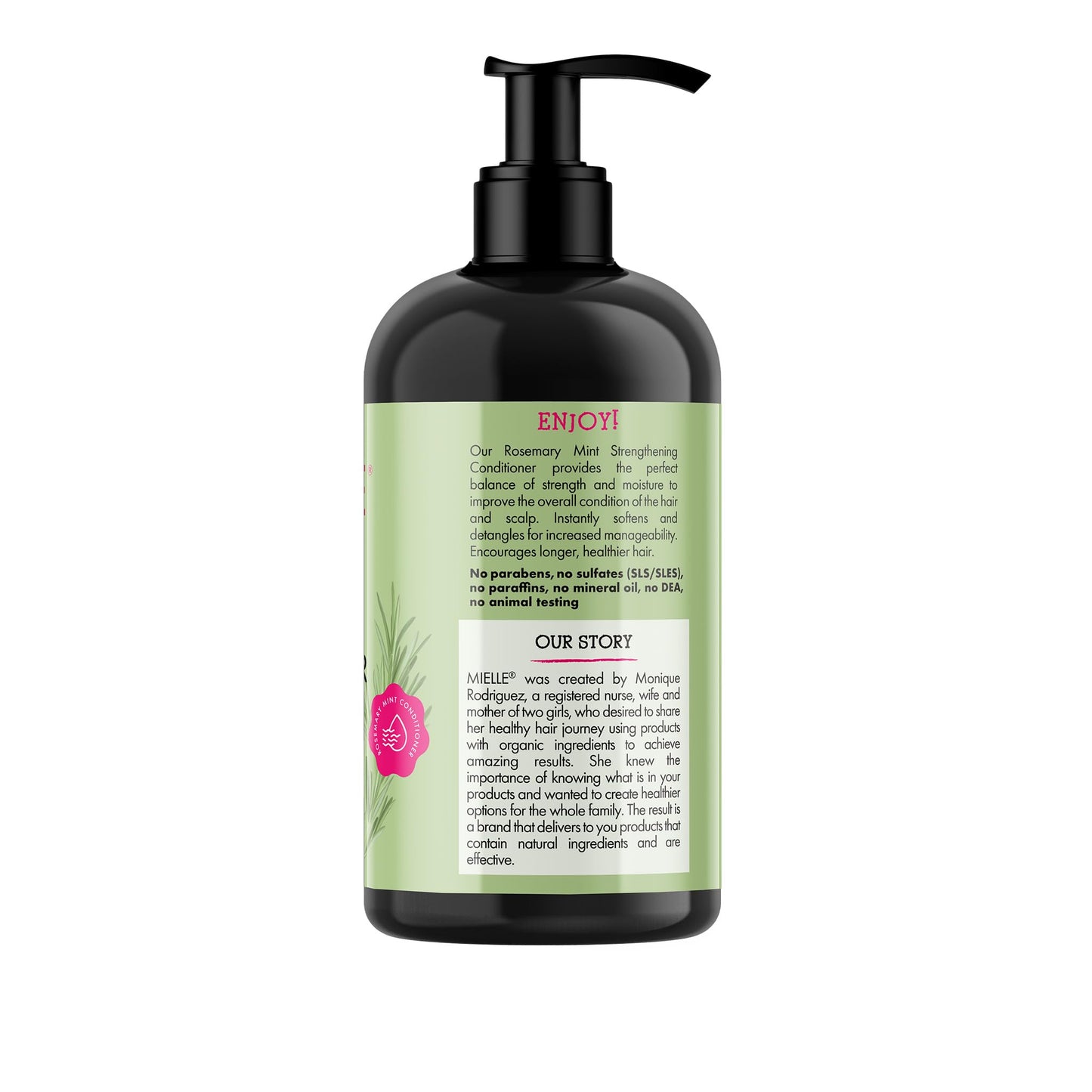 White Smoke Mielle Organics Rosemary Mint Strengthening Hair Conditioner for Women & Men - Biotin Infused Detangling & Hydrating Conditioner to Increase Manageability & Support Longer, Healthier Strands, 12 oz