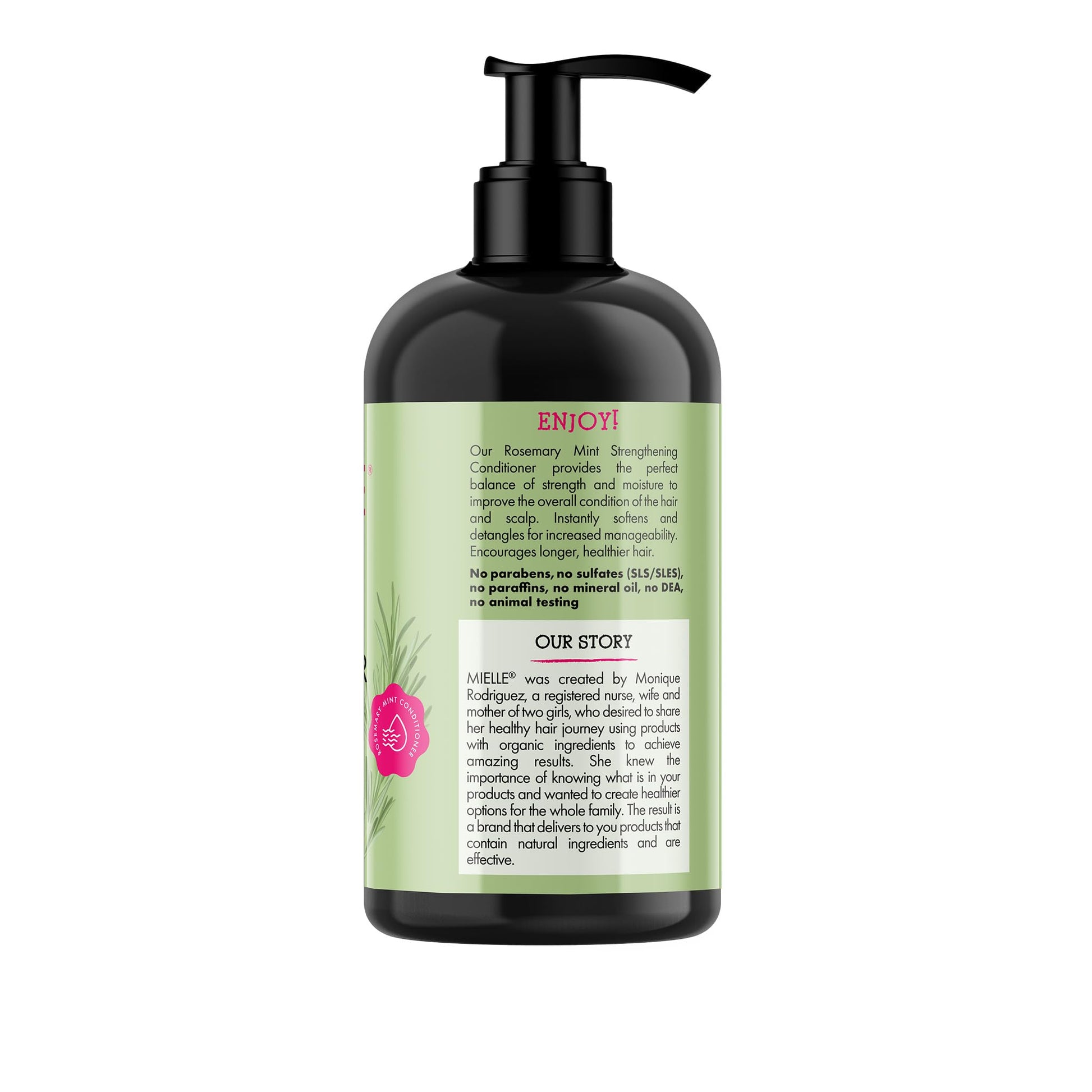 White Smoke Mielle Organics Rosemary Mint Strengthening Hair Conditioner for Women & Men - Biotin Infused Detangling & Hydrating Conditioner to Increase Manageability & Support Longer, Healthier Strands, 12 oz