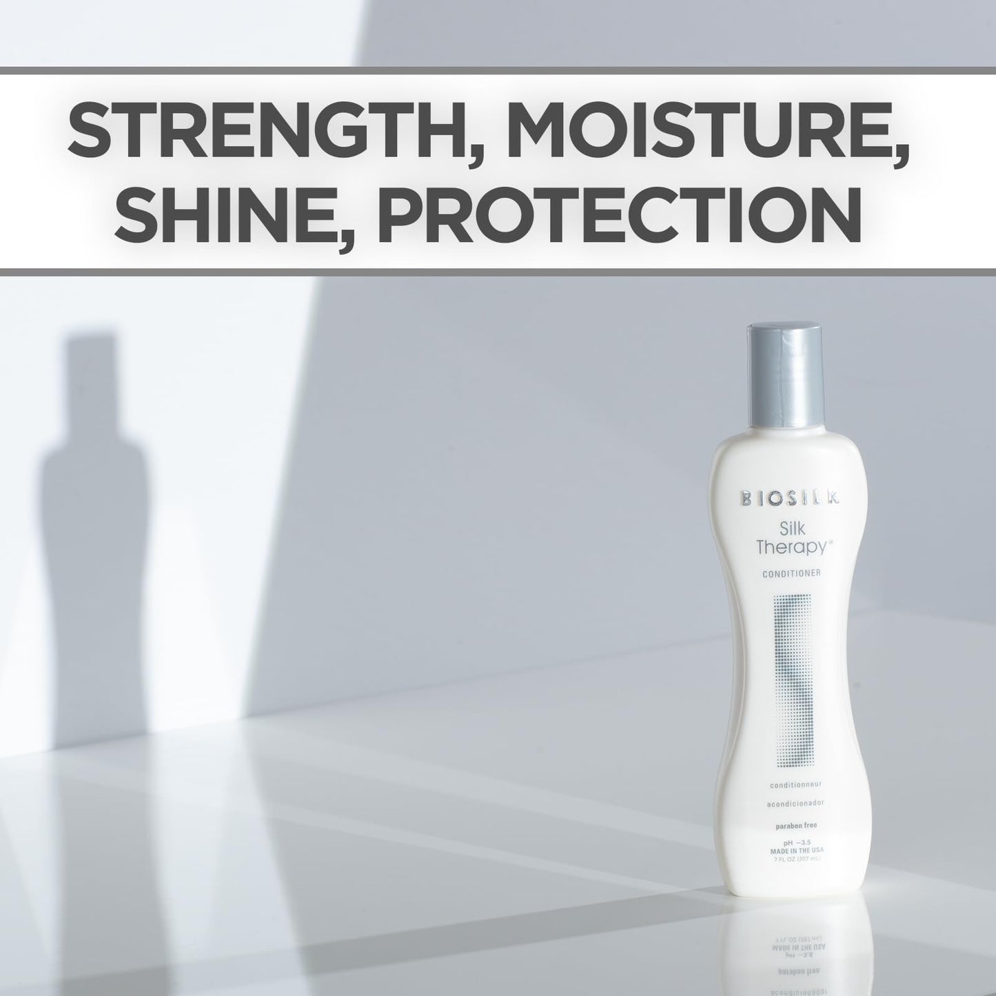 Gray BioSilk Silk Therapy Conditioner, Moisturizes & Conditions Hair For Incredible Shine, Sulfate, Paraben, & Cruelty-Free, 7 Oz