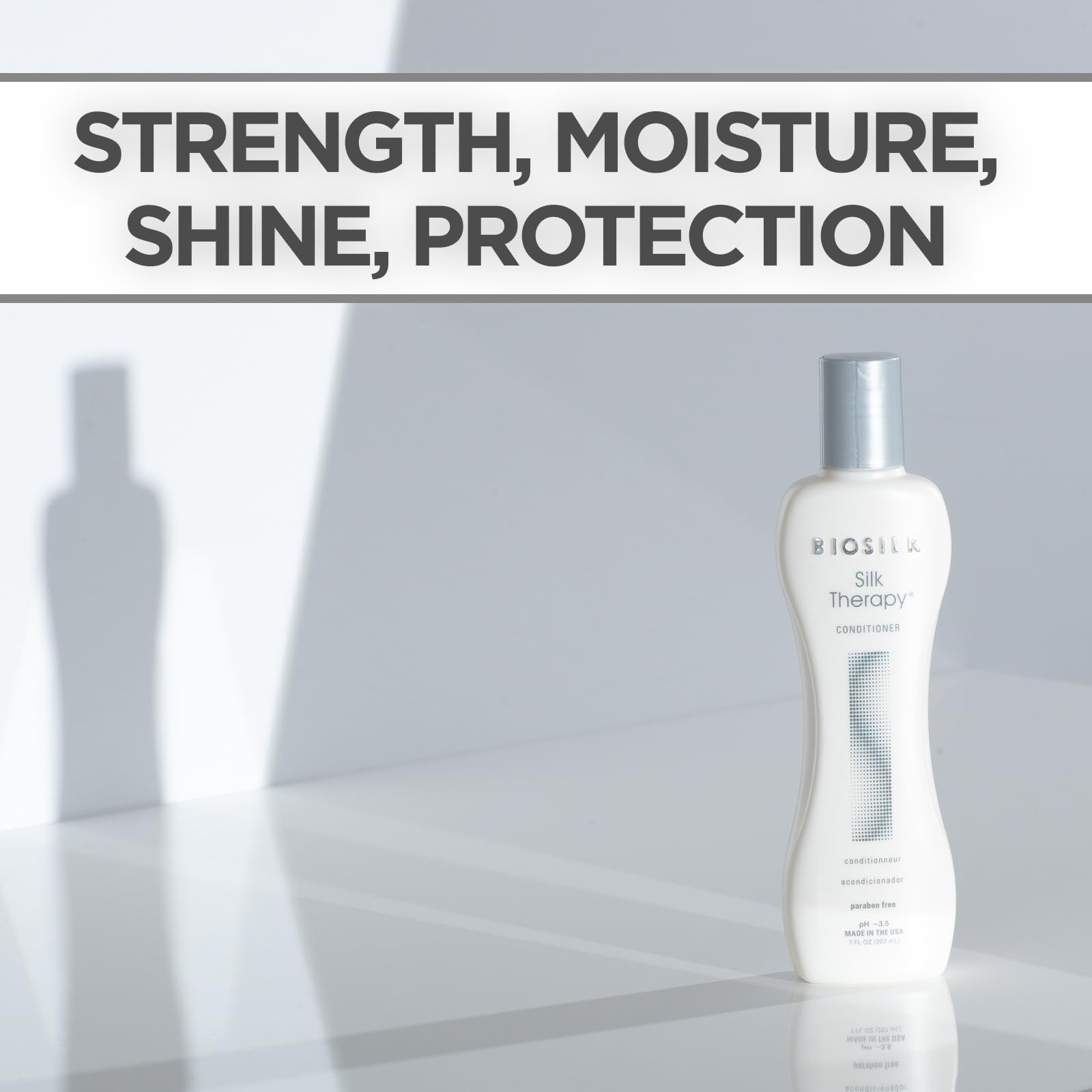 Gray BioSilk Silk Therapy Conditioner, Moisturizes & Conditions Hair For Incredible Shine, Sulfate, Paraben, & Cruelty-Free, 7 Oz