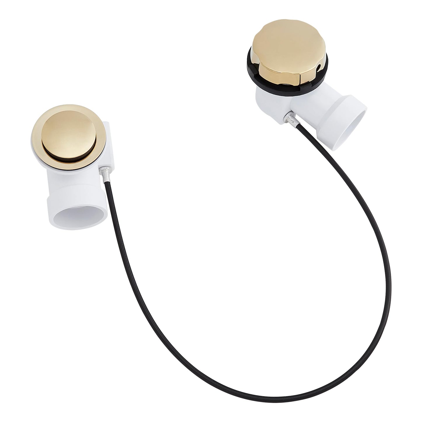 White Smoke Signature Hardware 446731 PVC Cable Drain and Overflow for 17" - 22" Deep Alcove Tubs - Oil Rubbed Bronze