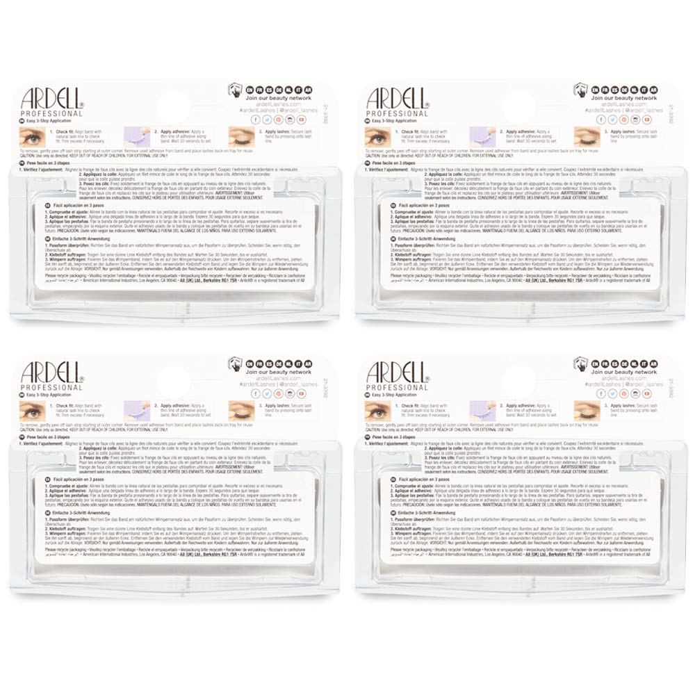 Lavender Ardell False Eyelashes Baby Wispies - Black, Natural Look, Lightweight, Long-Lasting, Fluffy, Full Lashes, 4 Pack