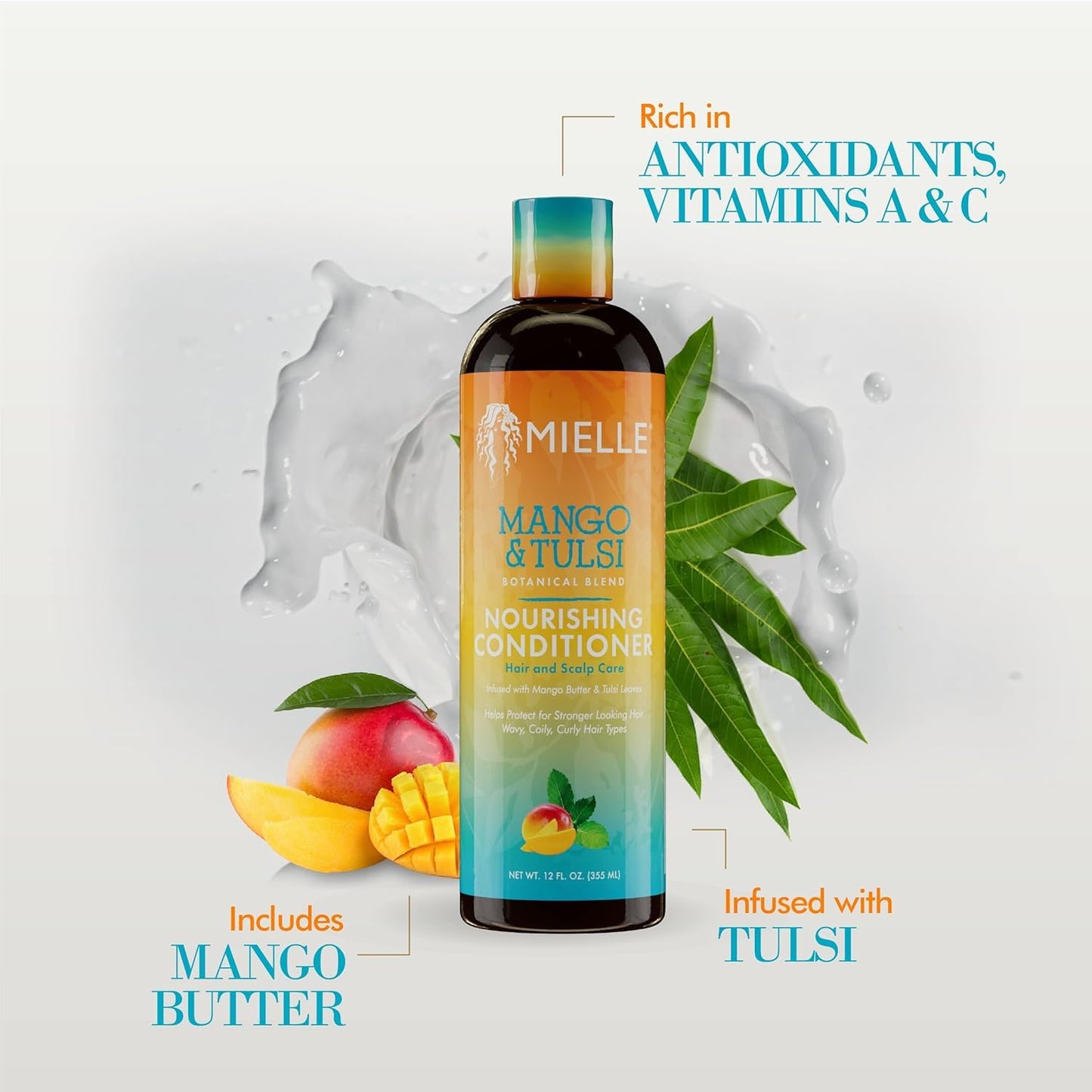 Light Gray Mielle Organics Mango & Tulsi Nourishing Conditioner (12 Oz)
