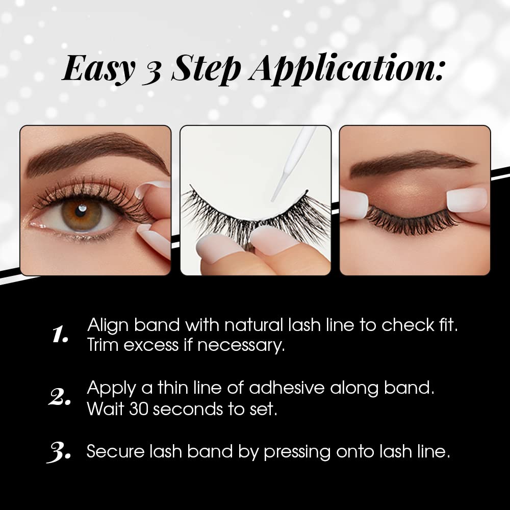 Black Ardell 3D Faux Mink Lashes 865 - Lightweight, Reusable, Wispy False Eyelashes for a Dramatic Natural Look, 1 Pair