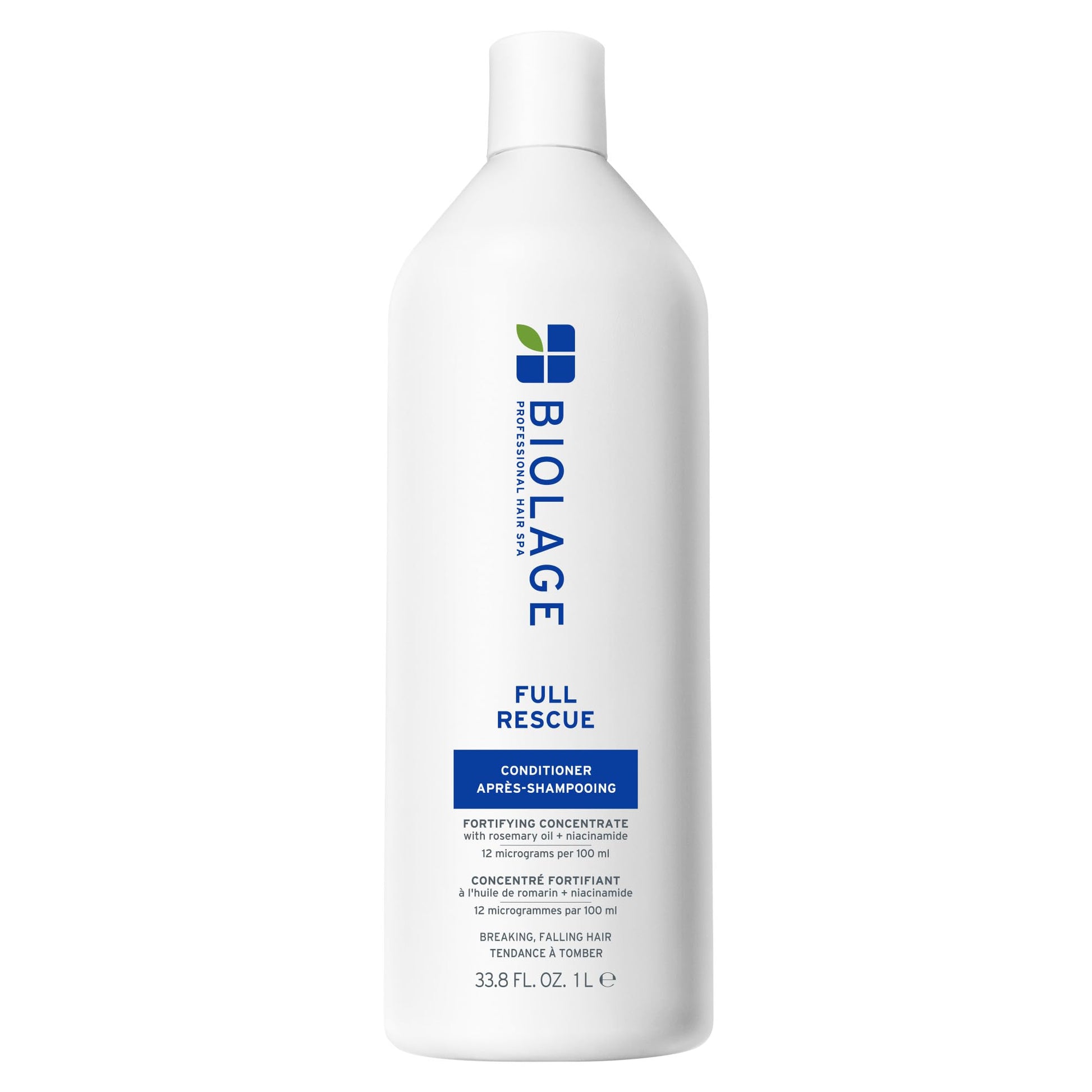 White Smoke Biolage Full Rescue Conditioner - Fortifies & Densifies Thin Hair, Rosemary Oil & Niacinamide, Vegan & Cruelty-Free, 33.8 Fl Oz