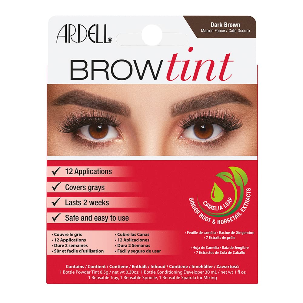 White Smoke Ardell Brow Tint Kit Dark Brown - Eyebrow Tint, Long-Lasting Brow Color with Natural Extracts, Complete Eyebrow Tint Set, 1 Pack