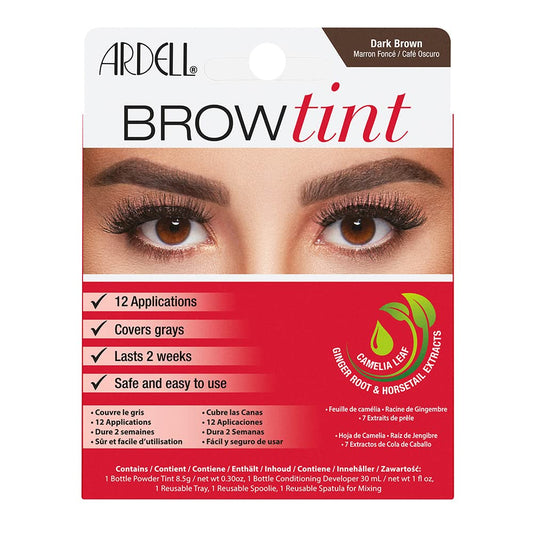 White Smoke Ardell Brow Tint Kit Dark Brown - Eyebrow Tint, Long-Lasting Brow Color with Natural Extracts, Complete Eyebrow Tint Set, 1 Pack