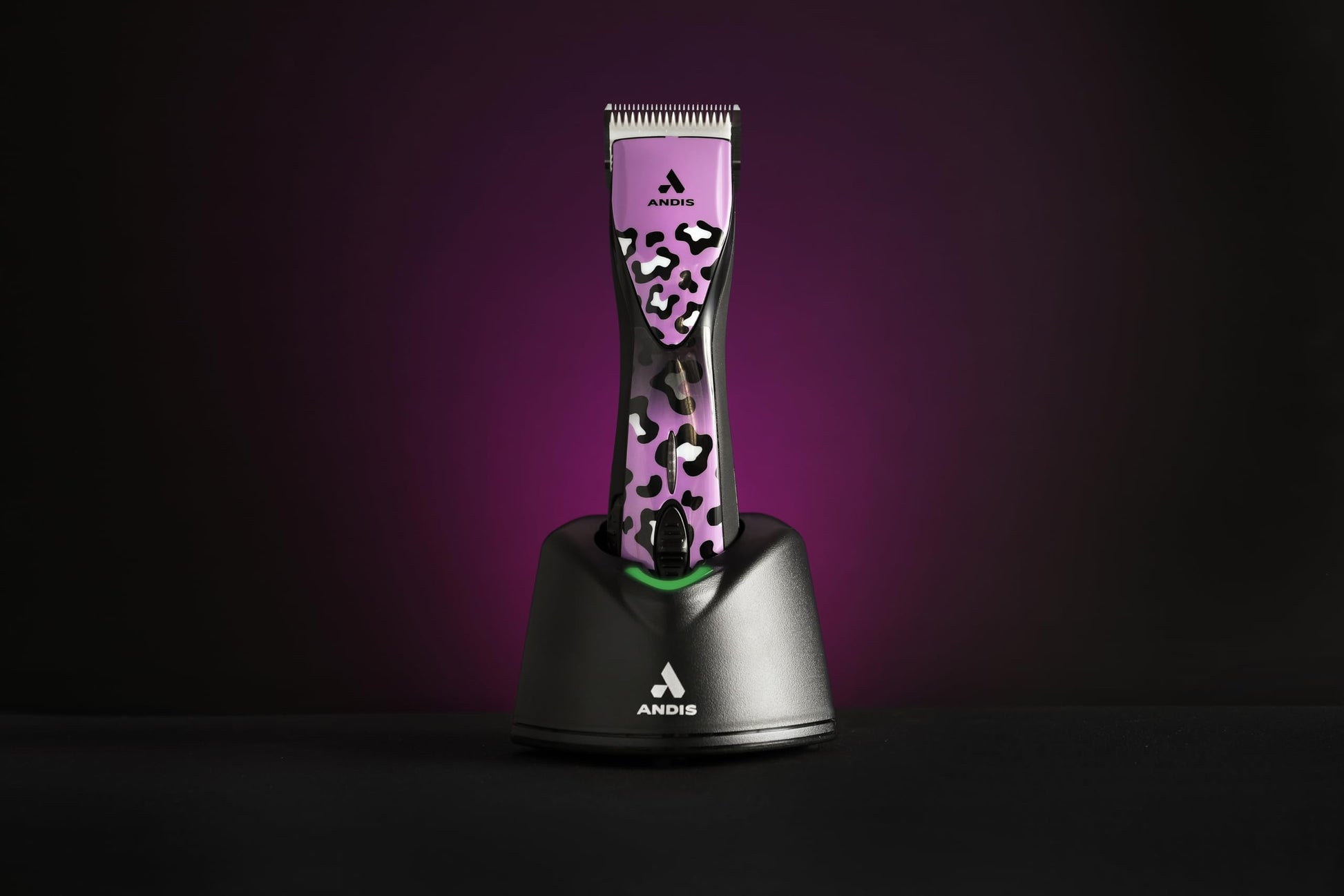 Black Andis 561458 Pulse Zr II Gabriel Feitosa Edition 5-Speed Detachable Blade Clipper, Cordless Animal/Dog Grooming, Removable Lithium Ion Battery, LED Charge Light, Wild Colorway
