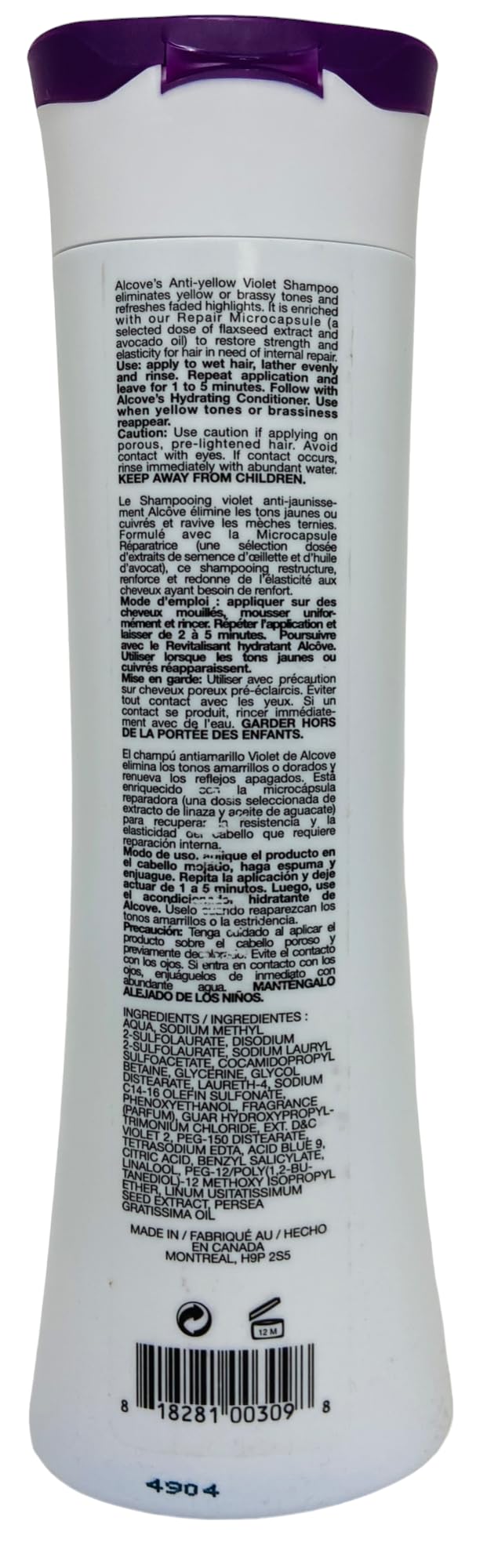 White Smoke Alcove - Violet Anti-Yellow Shampoo 10 fl oz / 300ml
