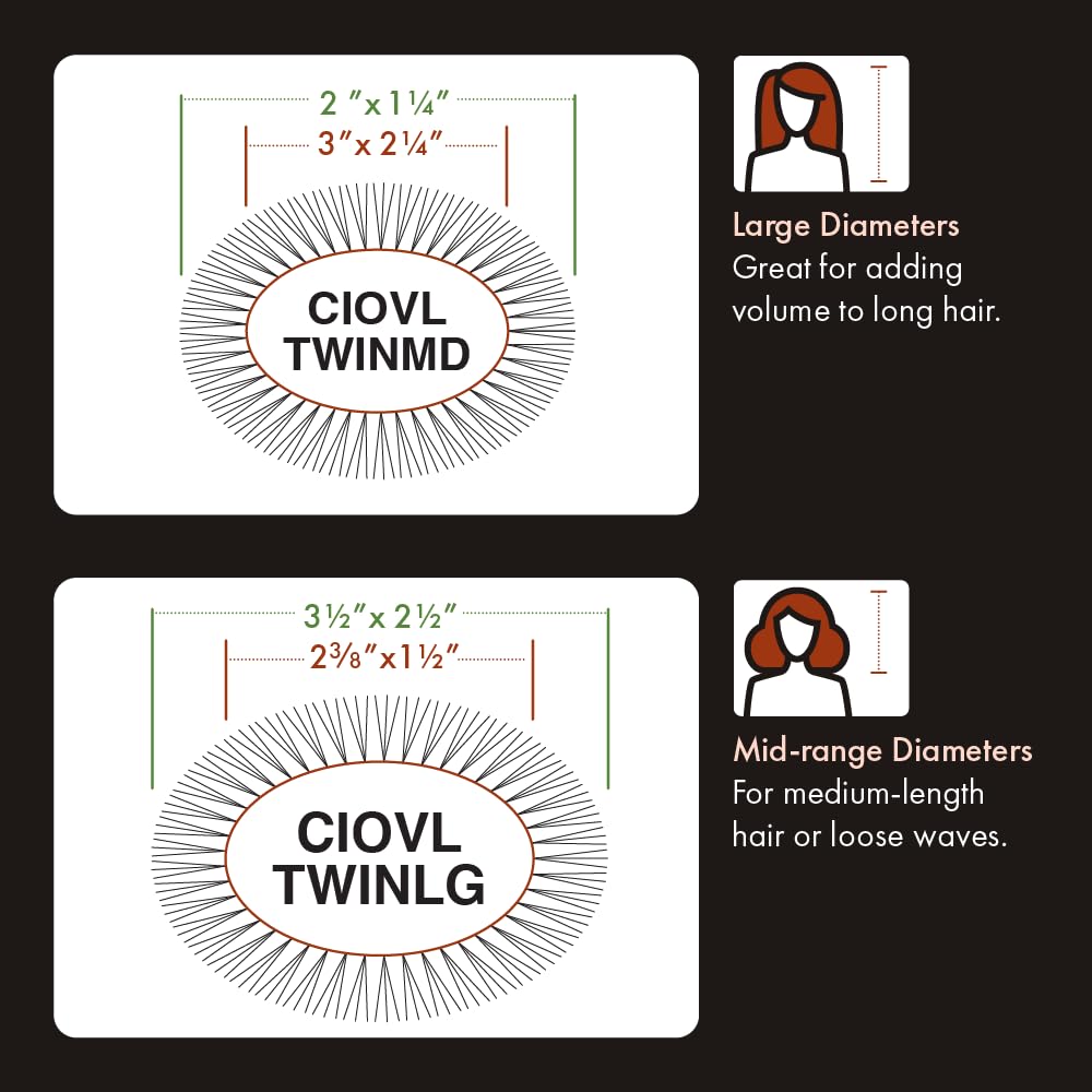 White Smoke Olivia Garden Turbo Vent Oval Twin & 100% Boar Hair Brush CIOVL-TWINLG (Twin Large)