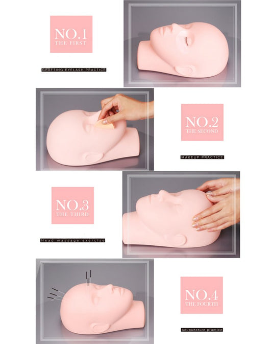 White Smoke Yephets Pro Training Mannequin Flat Head Practice Make Up Eye Lashes Eyelash Extensions,Practice Training Head Manikin Cosmetology Mannequin Doll Face Head