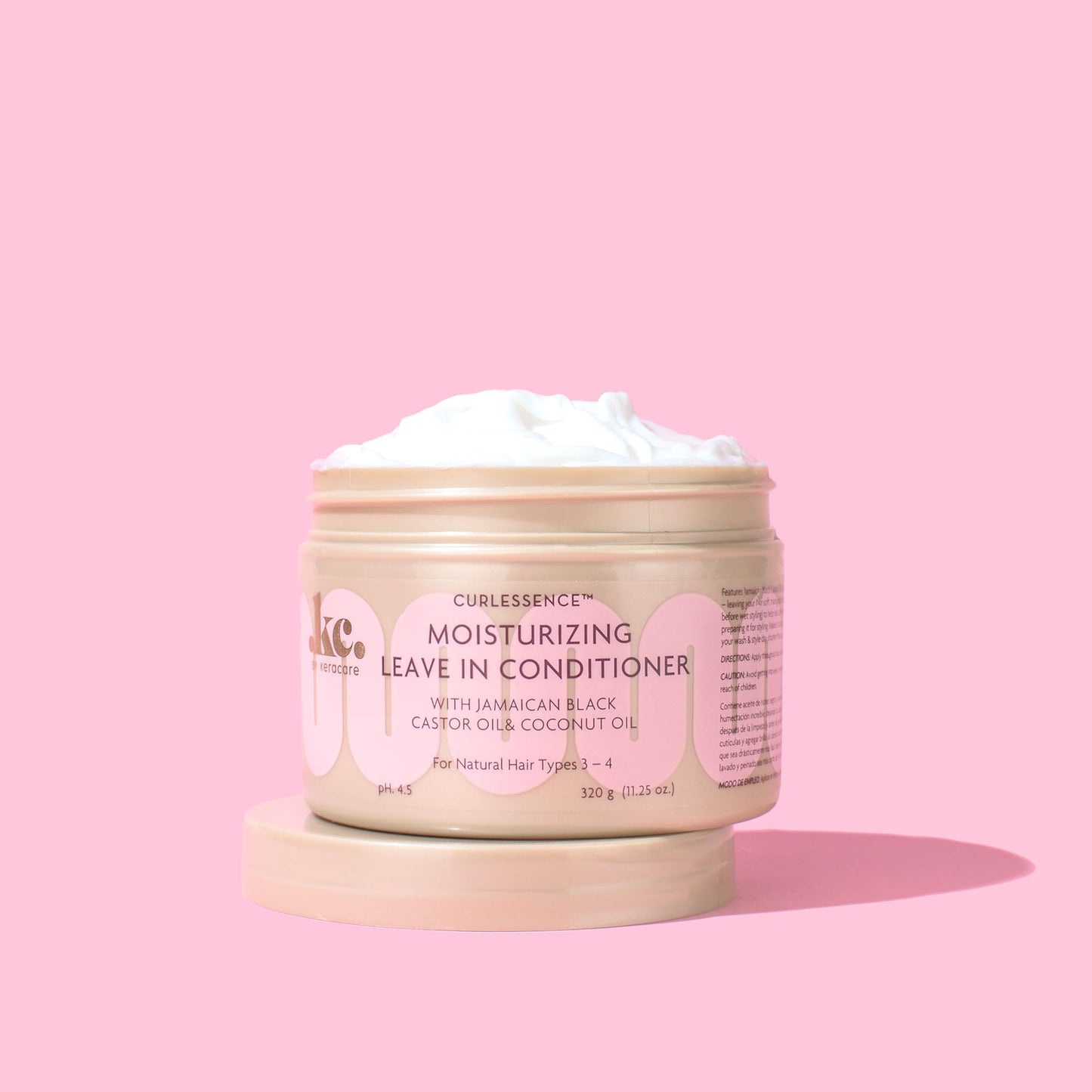 Pink KeraCare CurlEssence Moisturizing Coconut Leave-In Conditioner With Jamaican Black Castor Oil and Coconut Oil - For Curly Hair - Silicone, Sulfate, and Paraben Free 12 oz