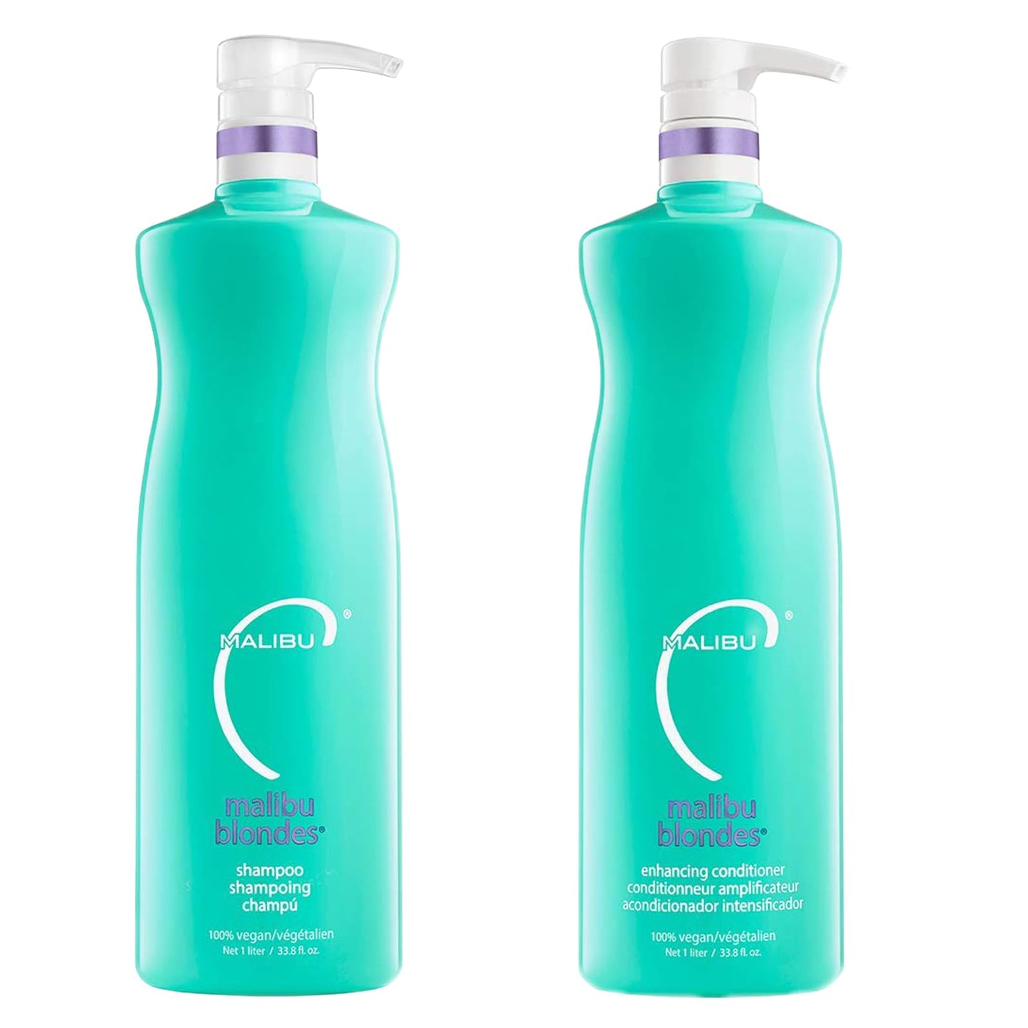 White Smoke Malibu C Blondes Enhancing Shampoo & Conditioner Duo (33.8 oz) - Revitalizing Purple Shampoo & Conditioner for Hair Health + Brilliancy - Blondes Hair Care