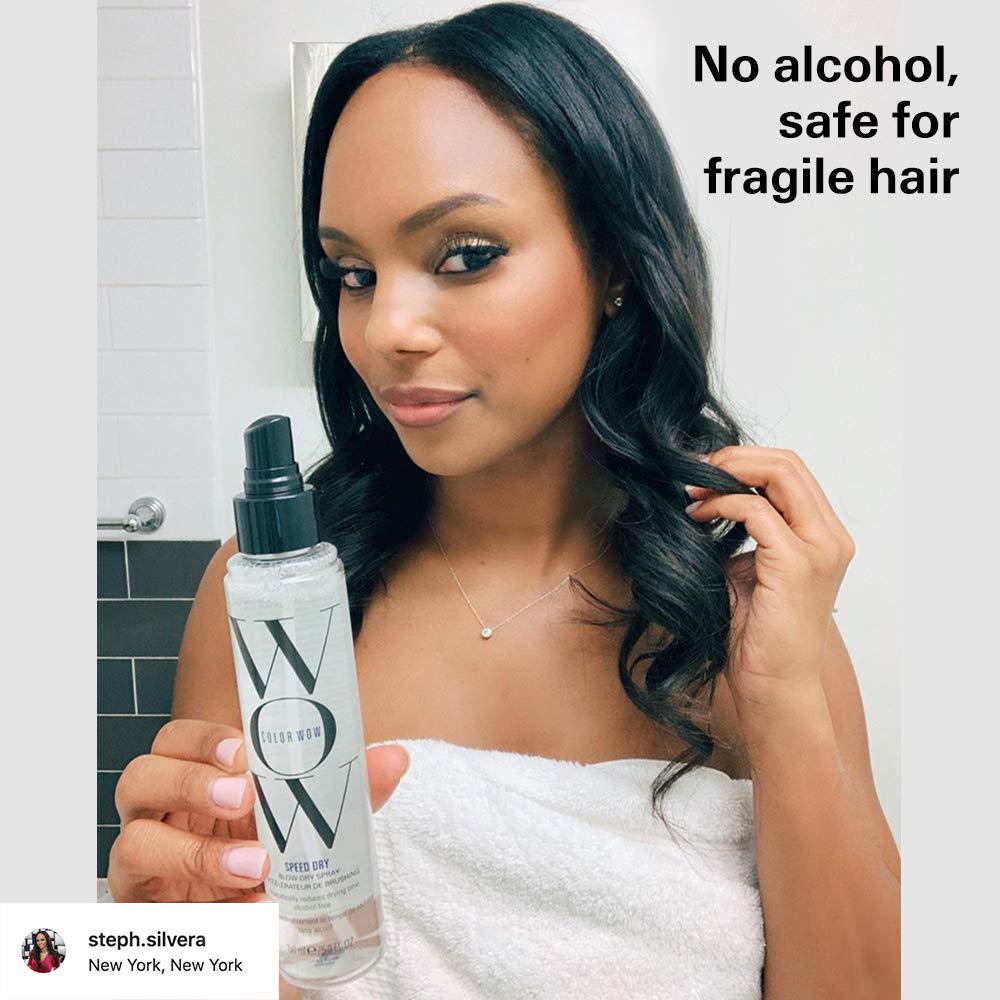 Lavender COLOR WOW Speed Dry Blow Dry Spray – Cut Blow Dry Time by 30% | Heat Protectant, Prevent Breakage | Cruelty-Free & Gluten-Free