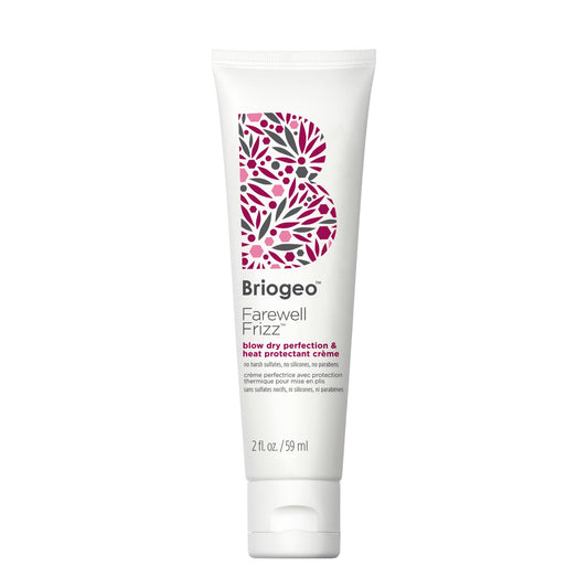 White Smoke Briogeo Farewell Frizz Blow Dry Perfection & Heat Protectant Crème | Silicone-Free Styling Cream for Frizz Control, Smoothness & Shine | Protects Up to 450°F | Vegan & Cruelty-Free | 2 oz
