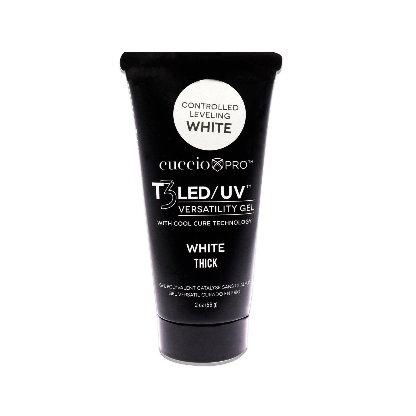 White Smoke Cuccio Pro T3 Cool Cure Versatility Gel - Controlled Levelling - LED And UV - Incredibly Flexible - Strong Adhesion - Thick Viscosity - Fast Application - Quick-Dry - Tube - White - 2 Oz Nail Gel