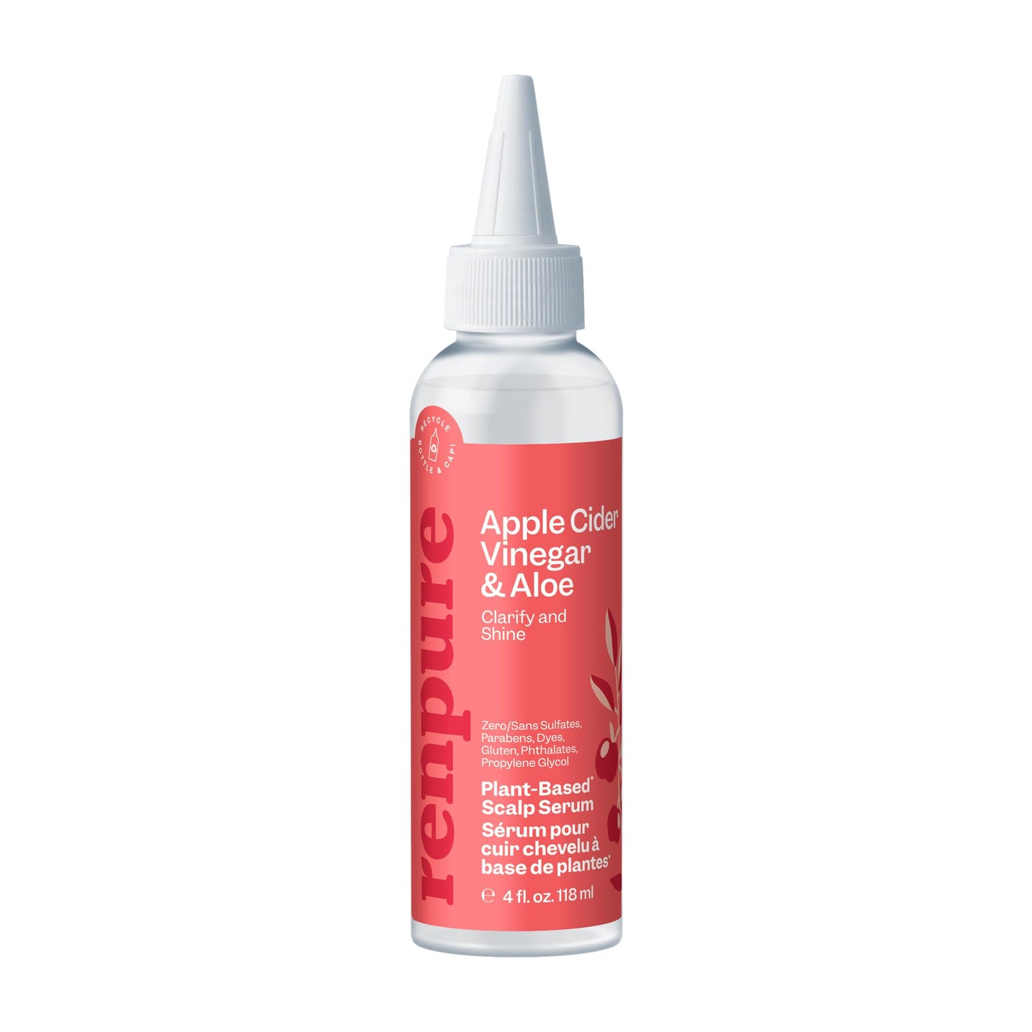 White Smoke Renpure, Scalp Serum Apple Cider Vinegar Clarify Shine, 4 Fl Oz