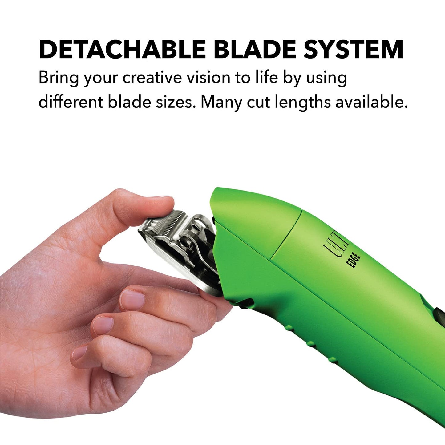 White Smoke Andis Professional UltraEdge Super 2-Speed Detachable Blade Dog/Pet Clipper, Rotary Motor with Shatter-Proof Housing, Runs Calm & Silent, 14-Inch Cord, for All Dog Coats & Breeds, 120 Volts, Green