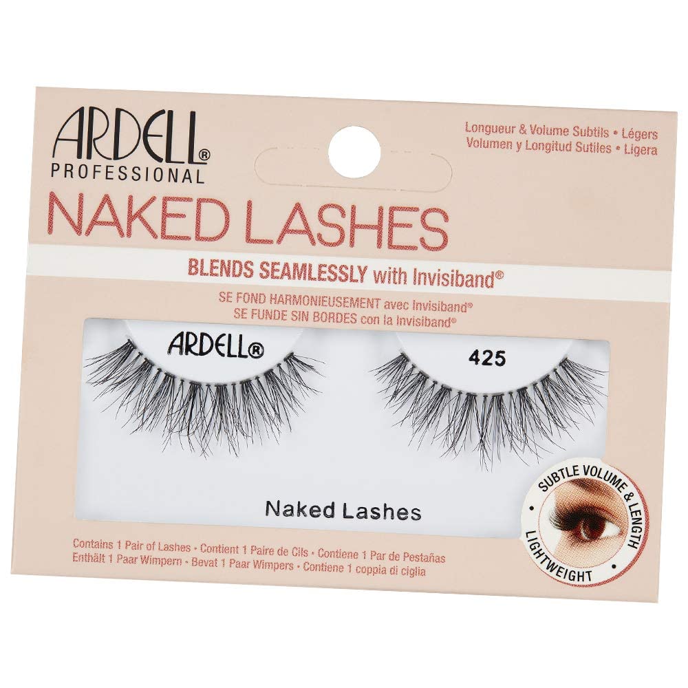 Light Gray Ardell Naked Lashes Natural 425 with Invisiband – Natural-Looking False Eyelashes for Everyday Wear, Lightweight Strip, 4 Pairs