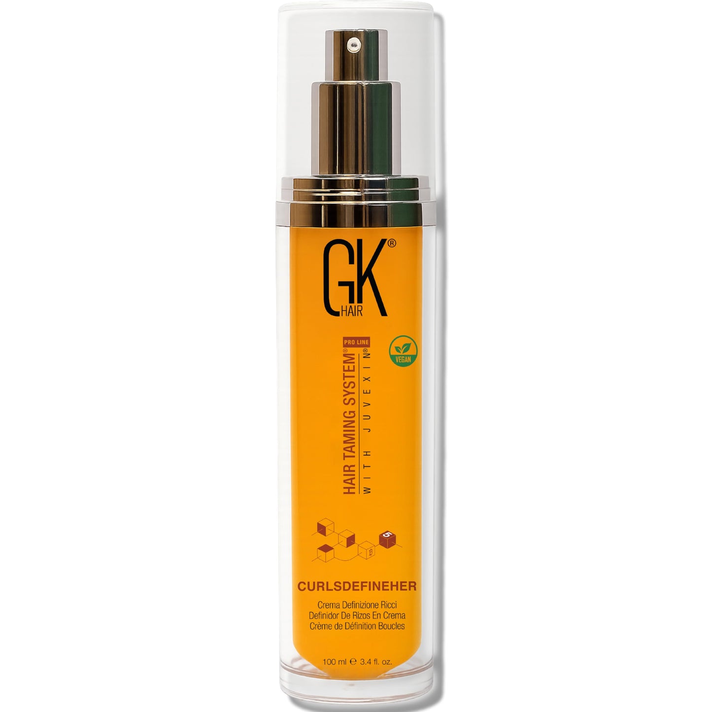 Dark Orange GK HAIR Global Keratin CurlsDefineHer (3.4 Fl Oz/100ml) Curl Defining Cream Curl Activator/Moisturizing Cream, Frizz Control for Natural Hair (3.4 fl. oz)