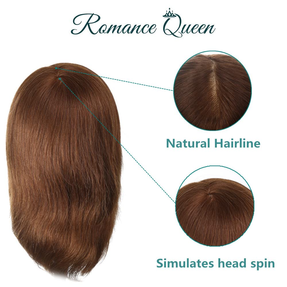 White Smoke Romance Queen Male Mannequin Head With Hair Human Hair Manikin For Men Cosmetology 8inch Straight Beard Manikin Head With Human Hair with Stand Practice Cutting Styling (8inch)