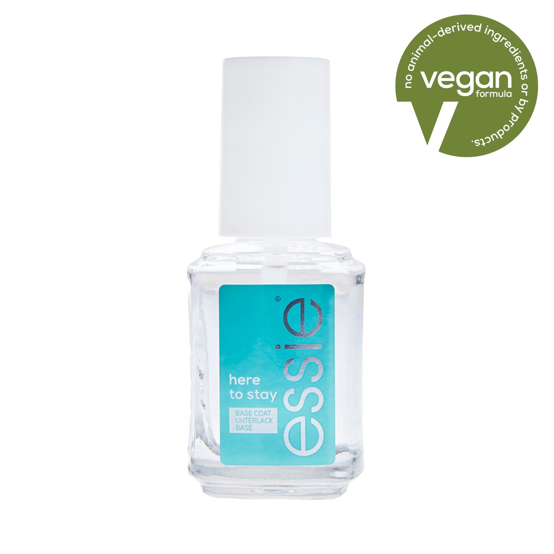 White Smoke essie salon quality nail care, vegan formula, clear base coat, Here To Stay, 0.46 fl oz