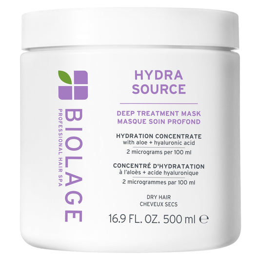 White Smoke Biolage Hydra Source Deep Treatment Mask - Nourishes & Smooths, For Dry Hair, Infused with Micro-Filtered Aloe Vera & Fermented Hyaluronic Acid, Vegan & Paraben-Free, Packaging May Vary