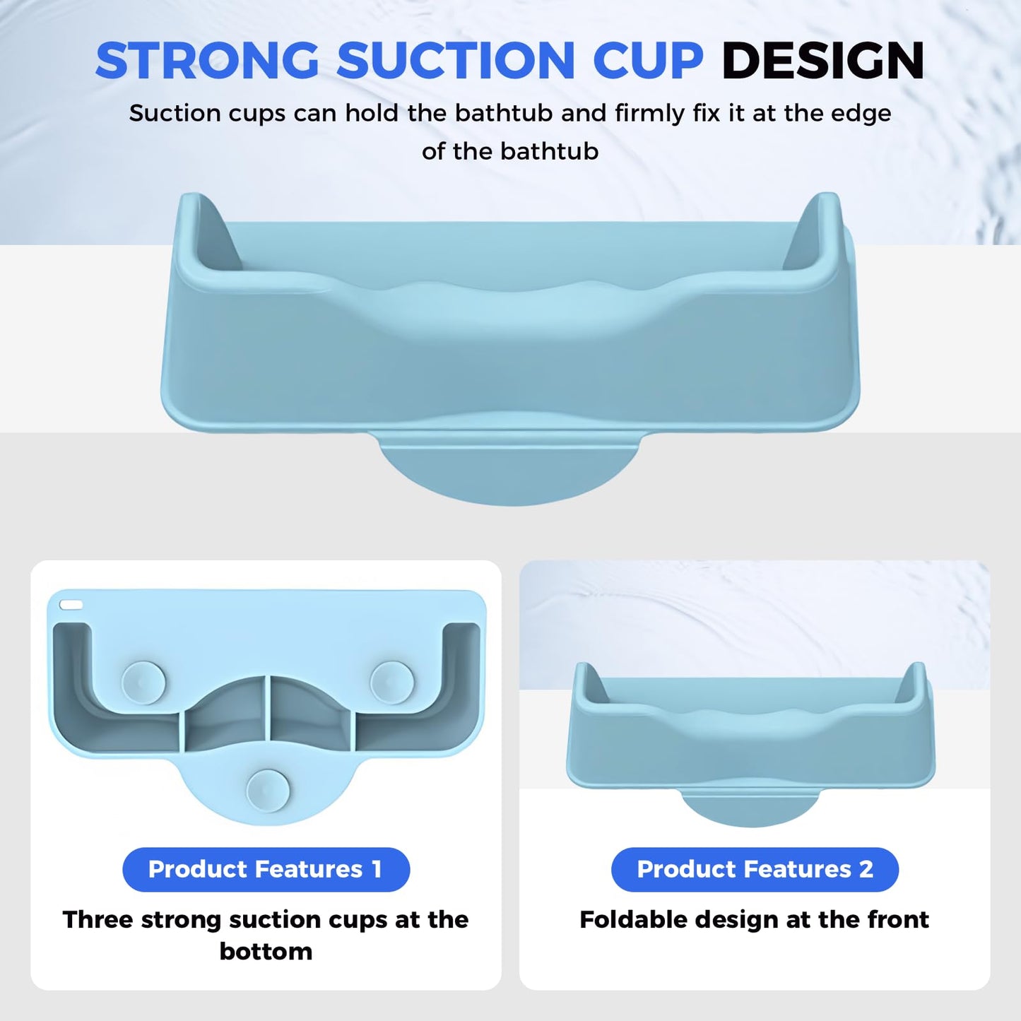 White Smoke Portable Hair Wash Basin for Kids and Teens,Tear-Free Shampoo Bowl with Neck Support for Sink or Bathtub,Stress-Free Hair Washing (Blue)