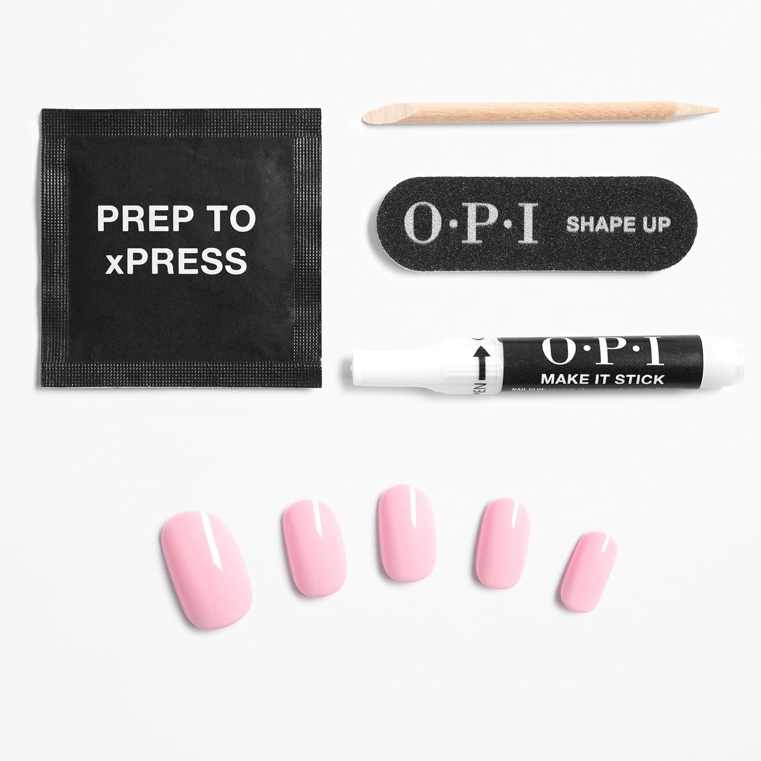 White Smoke OPI xPRESS/ON Mod About You | Baby Pink Short Round Press On Nails | With Nail Glue | Long Lasting, Reusable, Non-damaging