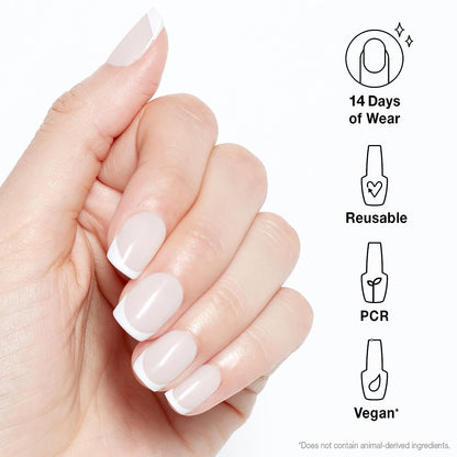 White Smoke Bundle of OPI xPress/ON Press On Nails, With Nail Glue, French Tip Nail Art, Short, French Press + OPI Repair Mode Bond Building Nail Serum, Clear, 0.3 fl oz