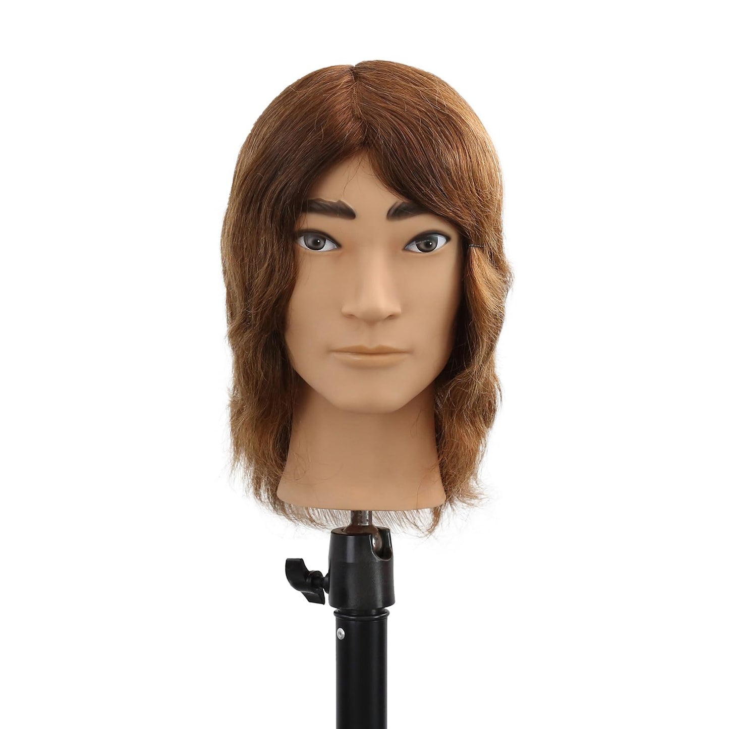 White Smoke Stancia Barber Mannequin Head Male, Mannequin Head Human Hair for Practicing Haircut, Cosmetology Mannequin Head with 100% Human Hair