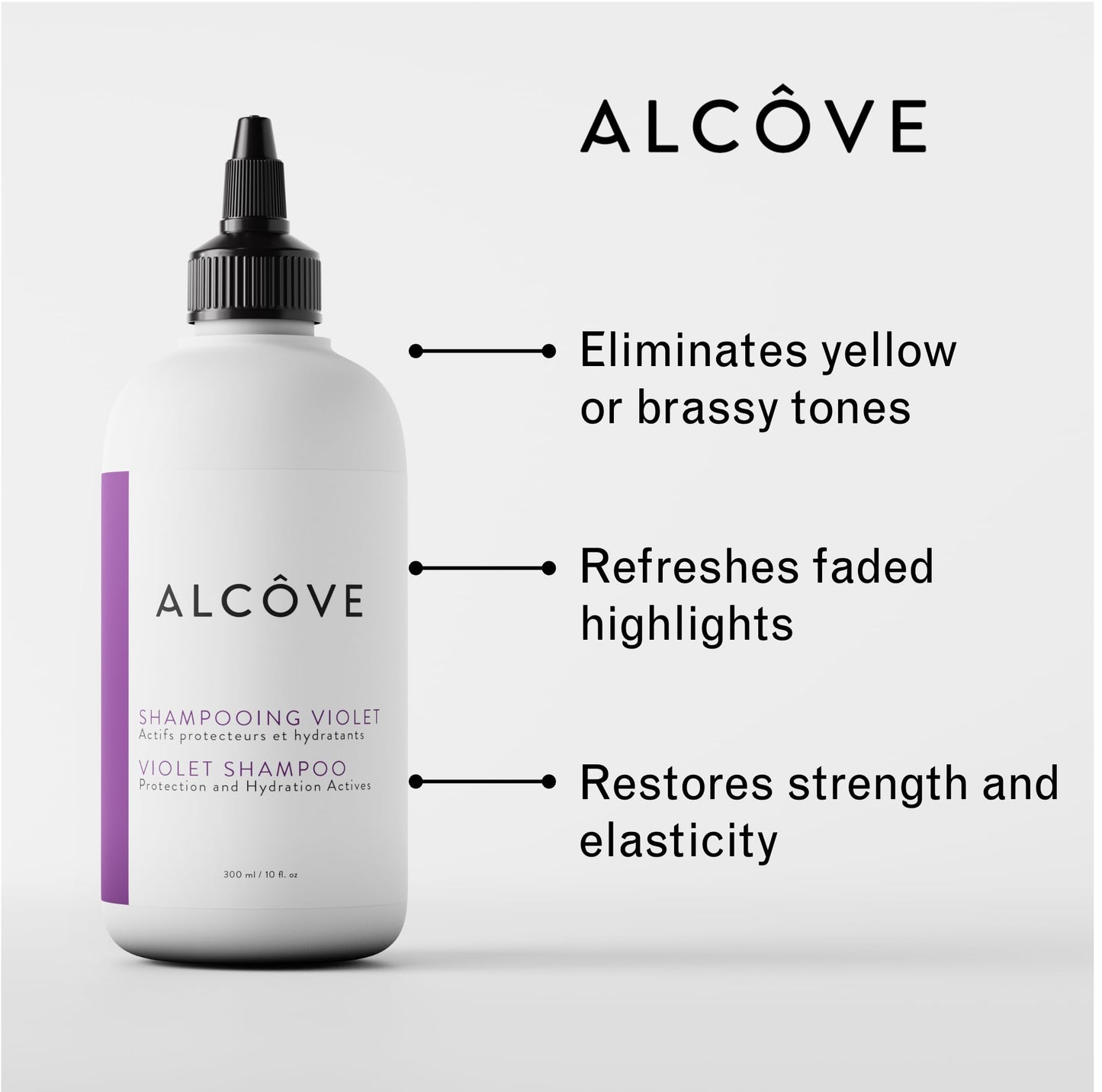 Lavender Alcôve - Violet Shampoo - Evening Primrose Oil, Mango Extract, and Argan Oil - Sulfate-Free - Blonde Hair - Colored Hair - Neutralize Yellow Tones - Refresh Highlights - Color-Safe -10oz