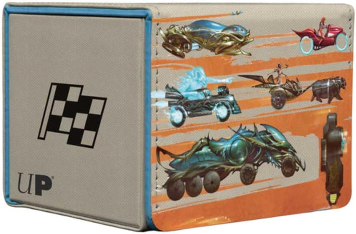 Dark Sea Green Ultra Pro - Aetherdrift Finish Line Bundle Key Art Premium Alcove Edge Deck Box for Magic: The Gathering, Deck Holder, MTG Accessory, Trading Card Case, Magic The Gathering D&D TCG Storage Box